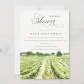 Chic Watercolor Weinkeller Weinkultur und Erde Bra Einladung (Vorderseite)