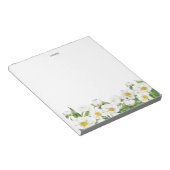 Chic Watercolor Weiße Frühlingsblumen Personalisie Notizblock (angewinkelt)