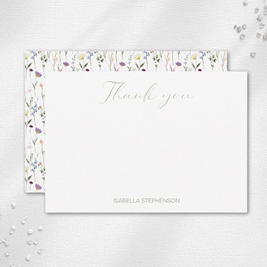 Chic Watercolor Wildblume Custom Brautparty Dankeskarte
