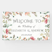 Chic Watercolor Wildblume Hochzeit Banner (Horizontal)