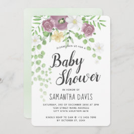 Chic Watercolor Wildblumen Garden Kinderdusche Einladung