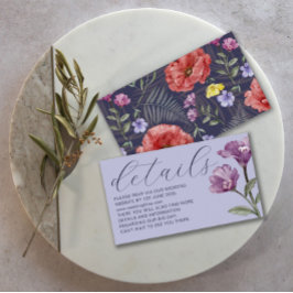  Chic Watercolor Wildflower Purple Wedding Details Begleitkarte