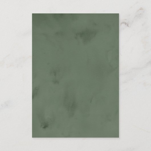 Chic Watercolor Wintergarten Details Hochzeiten Begleitkarte (Rückseite)