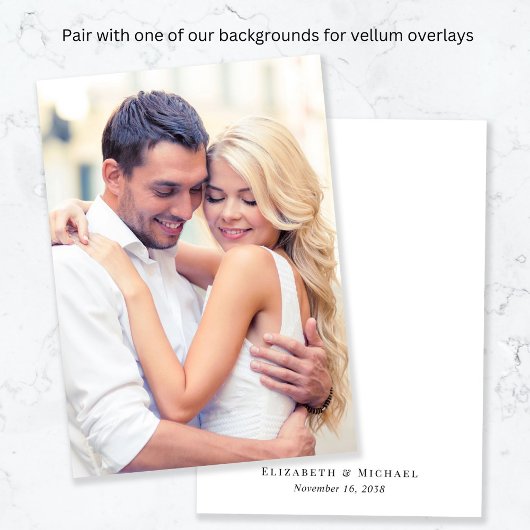 Chic Wavy Frame Wedding Pergament Einladungen