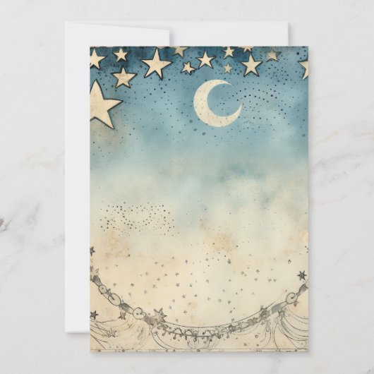 Chic We are Over the Moon Boy Baby Shower Einladung (Rückseite)