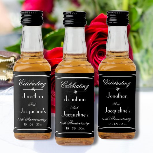 Chic Wedding Anniversary Mini Liquor Flaschen Labe Alkoholflaschenetikett