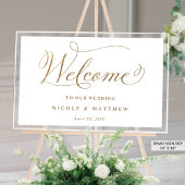 Chic Wedding Begrüßung Weiß und Gold Akryllische Z Acrylschild