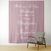 Chic Wedding Bride Groom Names Dusty Pink Hintergr Wandteppich (Beispiel)