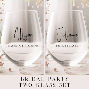 Chic Wedding Bridesmaid Trauzeugin Weinglas Ohne Stiel