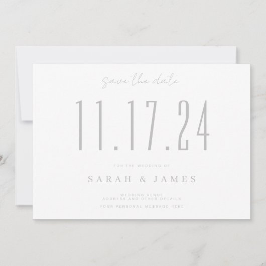 Chic Wedding Date Nicht-Foto Save the Date (Vorderseite)