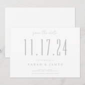 Chic Wedding Date Nicht-Foto Save the Date (Vorne/Hinten)