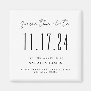 Chic Wedding Date Save the Date Minimalistisch Magnet