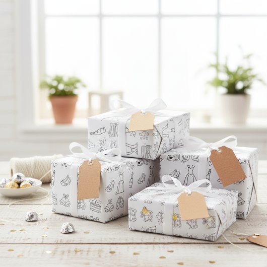 Chic Wedding Day Geschenkwrap Geschenkpapier