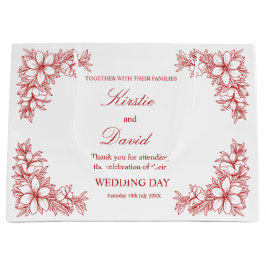 Chic Wedding Day Verzierte Rahmen und Blume Große Geschenktüte