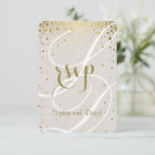 Chic Wedding Einladung | Gold Confetti Herz UAWG (Stehend Vorderseite)
