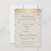 Chic Wedding Einladung | Gold Confetti Herz UAWG (Rückseite)