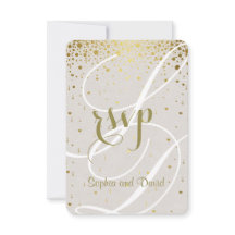 Chic Wedding Einladung | Gold Confetti Herz UAWG