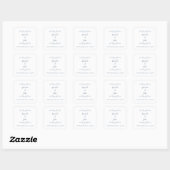 Chic Wedding Envelope Favor Dusty Blue Vielen Dank Quadratischer Aufkleber (Blatt)