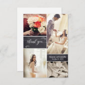 Chic Wedding Foto Collage Danke (Vorne/Hinten)
