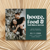 Chic Wedding Foto Green Save the Date Ankündigungspostkarte