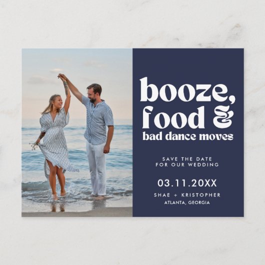 Chic Wedding Foto Save the Date Ankündigungspostkarte (Vorderseite)