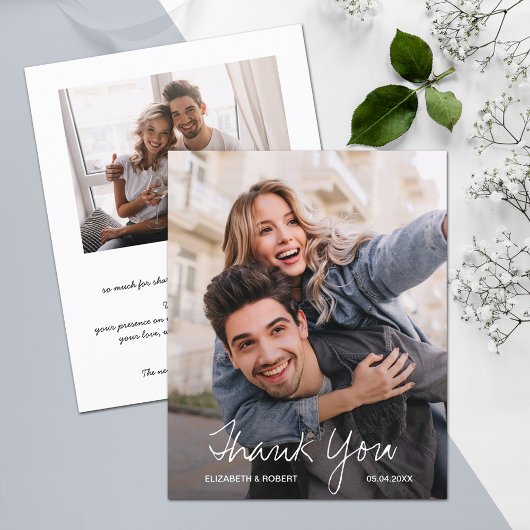 Chic Wedding Foto Vielen Dank Flyer