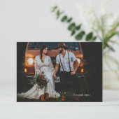 Chic Wedding Foto Vielen Dank Note Card Dankeskarte (Stehend Vorderseite)