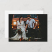 Chic Wedding Foto Vielen Dank Note Card Dankeskarte (Vorne/Hinten)
