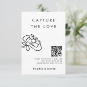 Chic Wedding Fotos fangen die Liebe QR Code en Begleitkarte (Stehend Vorderseite)