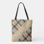 Chic Wedding Geschenk Graue Tartan Mutter des Grau Tasche (Rückseite)
