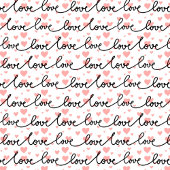 Chic Wedding Gift Pink Black Love Lettering Hearts Großer Tischläufer