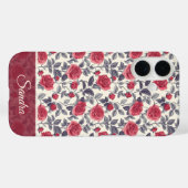 Chic Wedding Gift Rose Name Case-Mate iPhone Hülle (Rückseite (Horizontal))