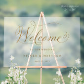 Chic Wedding Gold Herzlicher Mattierter Stil Acrylschild