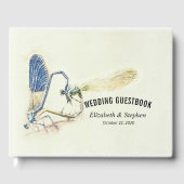 Chic Wedding Guestbook Dragonfly Paating Liebe Her Gästebuch (Vorderseite)