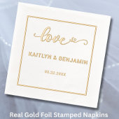 Chic Wedding Liebe & a Heart Foil gestempelte Napk Servietten Mit Folie