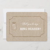 Chic Wedding Mason Jar Linen Leinwand RING BEARER Einladung (Vorderseite)