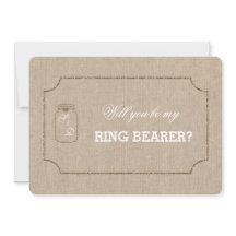 Chic Wedding Mason Jar Linen Leinwand RING BEARER