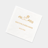 Chic Wedding Mr. & Mrs. Gold Foil gestanzt Napkins Servietten Mit Folie (Links)
