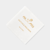 Chic Wedding Mr. & Mrs. Gold Foil gestanzt Napkins Servietten Mit Folie (Rechts)