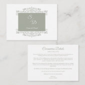 Chic Wedding Ornamental Initials Coronavirus Begleitkarte (Vorne/Hinten)