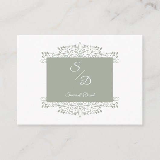 Chic Wedding Ornamental Initials Coronavirus Begleitkarte (Vorderseite)