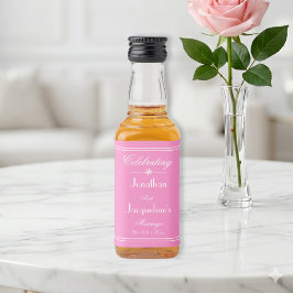 Chic Wedding Personalisiert Names Niedlich Pink Mi Alkoholflaschenetikett