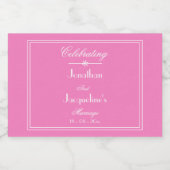 Chic Wedding Personalisiert Names Niedlich Pink Mi Alkoholflaschenetikett (Einzelnes Label)