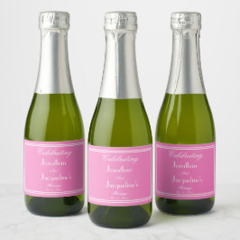 Chic Wedding Personalisiert Names Niedlich Pink Mi Schaumweinetikett