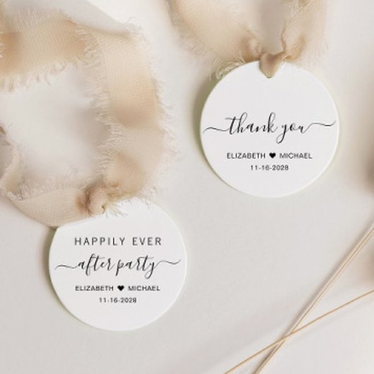 Chic Wedding Reception After Party Vielen Dank Geschenkanhänger