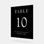 Chic Wedding Reception Black Tischnummer Acrylschild (Winkel)