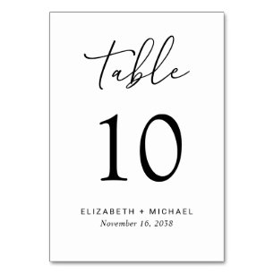 Chic Wedding Reception Tischnummer