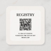 Chic Wedding Registry QR Code Begleitkarte (Vorderseite)