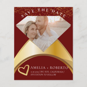 Chic Wedding Ring Save the Date Foto Card Flyer