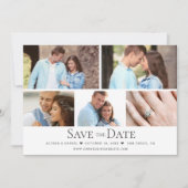 Chic Wedding Save the date Custom Foto Grid Einladung (Vorderseite)